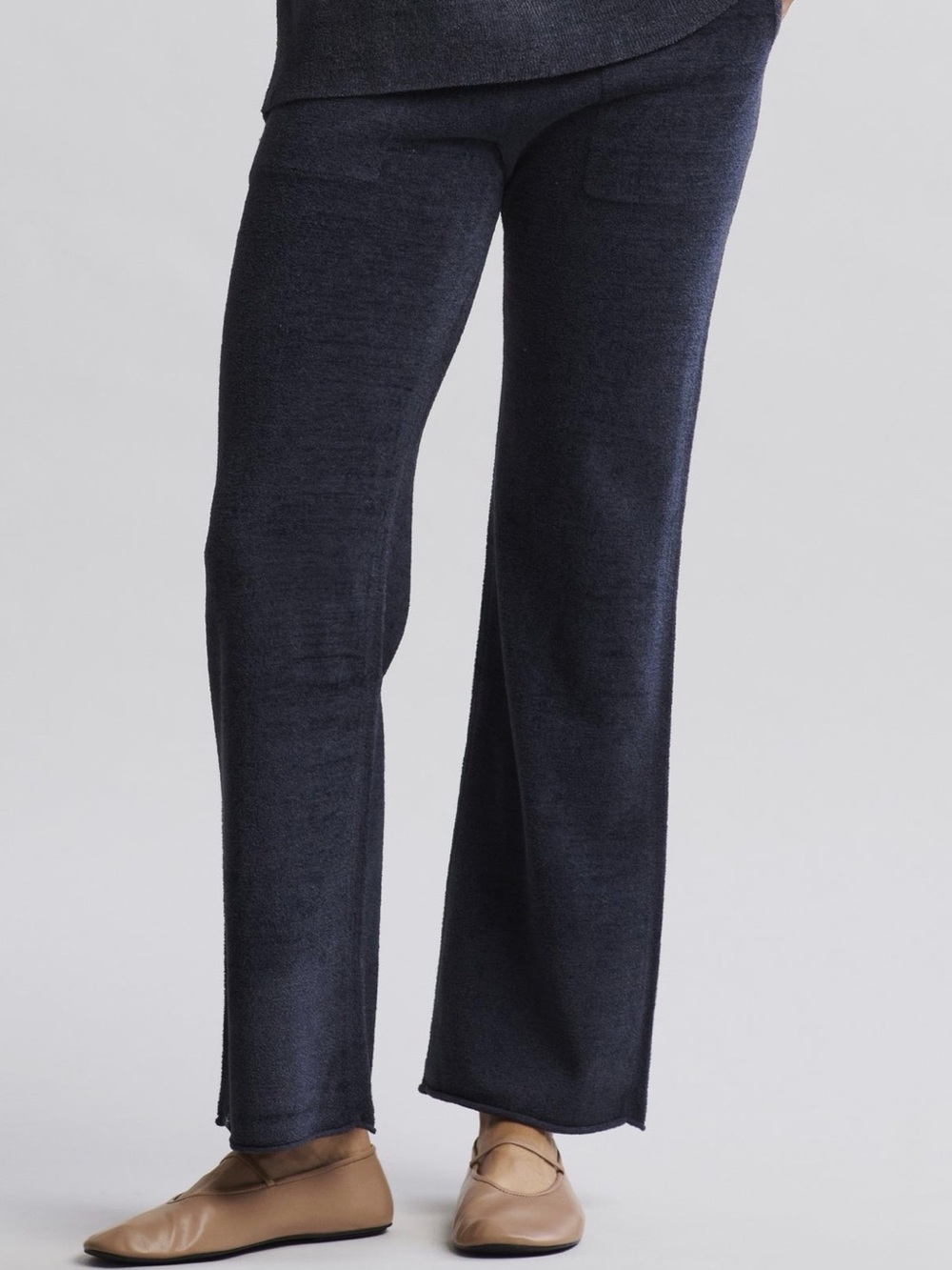 Barefoot Dreams Women's Cozy Chic Ultra Lite Wide-Leg Knit Lounge Pants XS Black